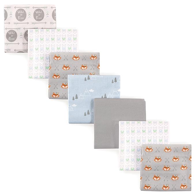 Luvable Friends Unisex Baby Cotton Flannel Receiving Blankets, Wild & Free, One Size