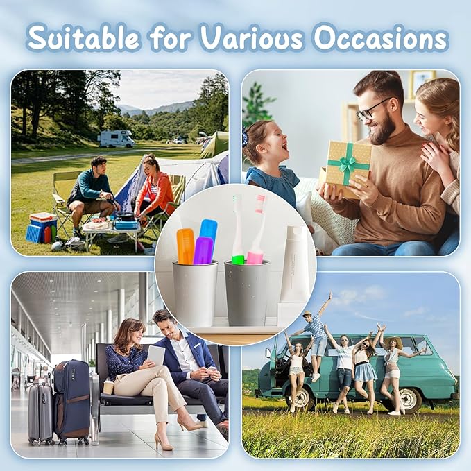 Travel Toothbrush 5 Pcs Travel Toothbrush Set Mini Portable Toothbrushes Soft Travels Size Toothbrushes Kit Small Foldable Tooth Brush with Case Cover for Home Camping Hiking Individually Wrapped