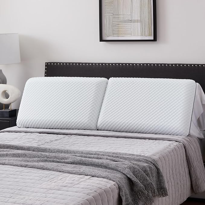 WEEKENDER Gel Memory Foam Pillow - Queen Size - 2-Pack - Medium Firm Feel - Neck & Shoulder Support - For Back & Side Sleepers - Home, Hotel, & Hospital Essentials