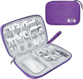 Lcsmaokin Electronics Travel Organizer,Portable Waterproof Electronic Travel Storage Bag for Small Charging Cord Storage,Charger,Small Electronics,SD Card etc,for Travel,Business -Purple