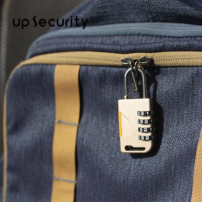 Combination Lock for Locker, Combo Gym Lock, Travel Luggage Small Padlock with Code, 4 Digit Combination Padlocks for Gym Locker, Cabinet, Storage Unit, Suitcase, Outdoor Fence (Gold)