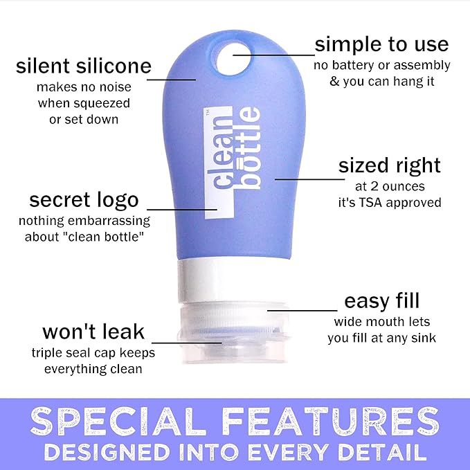 CleanButtle Travel Bidet – Your Ultra Discreet Portable Bidet On The Go – CleanButtle Gets Your Butt’le Clean (Blue) Personal Handheld Water Sprayer