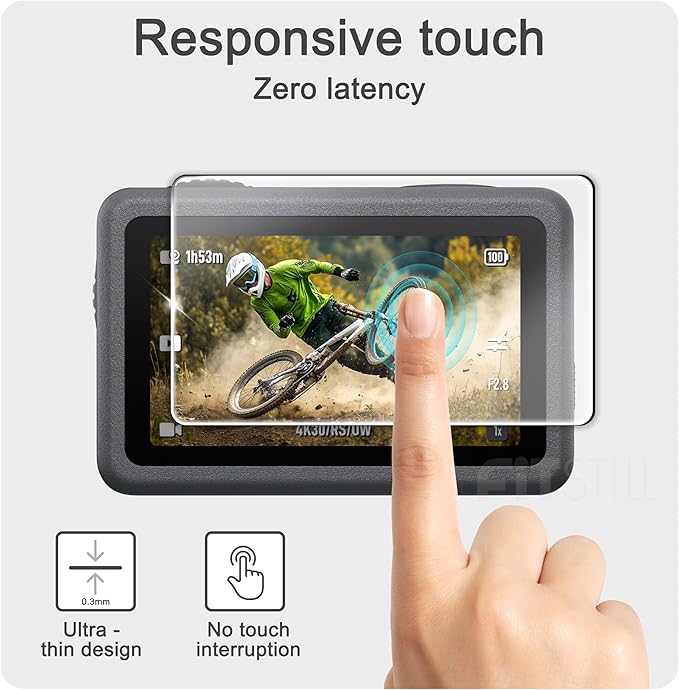 FiTSTILL Screen Protector for DJI Osmo Action 6,Ultra HD 0.28mm Tempered Glass,9H Hardness Scratch Resistant Anti-Fingerprint Bubble Free Action6 Camera Accessories kit