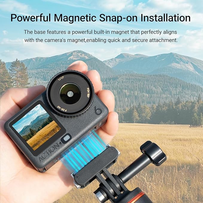 2 Pack Magnetic Quick Release Mount for DJI Action 6/Osmo Nano Accessories, Osmo Action6 Dual-Claws Adapter Base Bracket, Quick-Release Buckle Connector for Tripod, Action Camera Vlogging