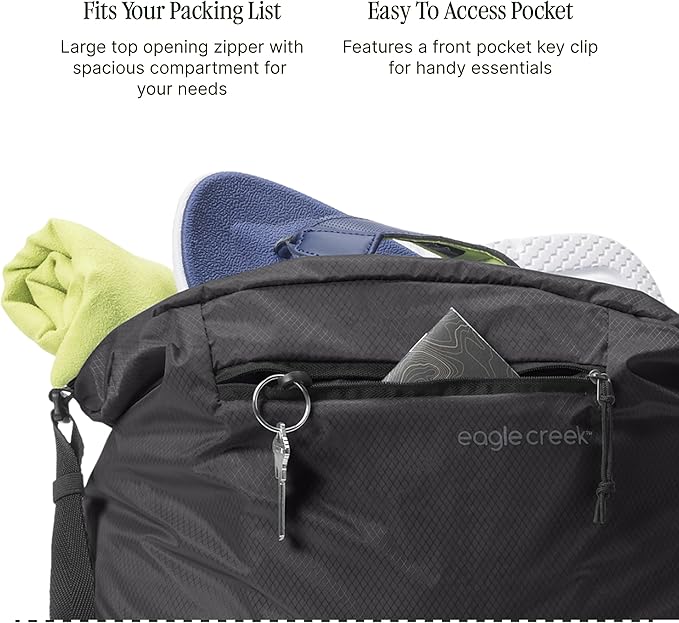 Eagle Creek Packable Tote Bag – Lightweight, Compact, Water-ResistantTote - Recycled Materials,Foldable Design, Easy Storage