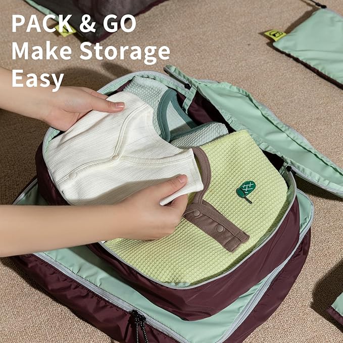 Morning Deer 5-Piece Set Packing Cubes for Travel,Hanging Luggage Storage Organizer Bags for Suitcase, Perfect for Business Trips & Vacation Organize Clothes, Shoes, Toiletries,Cosmetics & Cards