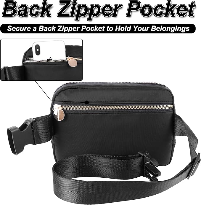 Uygafly Graduation Gifts for Him - Men's Crossbody Belt Sling Waist Travel Sport Running Bag, Black