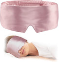 Satin Sleep Eye Mask, 100% Complete Blackout Sleeping Mask for Women Men Side Sleepers, Zero Pressure Eye Shade with Adjustable Strap, Lightweight Breathable Night Blindfold for Travel Shift Work Naps