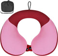 COOLBEBE Kids Travel Neck Pillow, Softly Double Support Travel Pillow for Car & Airplane, Traveling Gifts for Toddler & Children, Breathable Fabric, Raspberry Powder