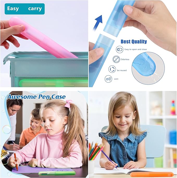 MingTa Set of Six Multicolored Travel Toothbrush Cases - Breathable, Clear & Portable Holders for Home, Travel & Camping Trips