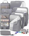 8 Set Packing Cubes for Travel, Gifts for Women Mom,Anti-Tearing Suitcase Organizer for Luggage with Shoe & Hanging Toiletry Bag,OlarHike Vacation Essentials & Accessories for Cruise Ship