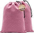 LFH Cotton Rich Shoe Storage Bags with Drawstring, Dustproof Breathable Reusable Organizer, Perfect For Travel, Dorm, Hotel, College, Gym, Easy to Carry, Machine Washable 12"x17" (Pack of 2) - Pink