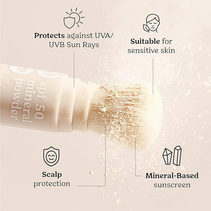 Roe Wellness- Kids SPF 50 Brush On Mineral Sunscreen Powder EWG, Reef-Friendly, Easy to Apply for Kids, Babies & Parents