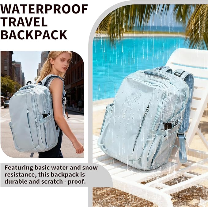Travel Backpack for Women Men Carry on Backpack, Airline Approved Large Travel Bag Flight Approved Personal item, 15.6 Inch Laptop Backpack Casual Daypack for Weekender Business Hiking-BLUE