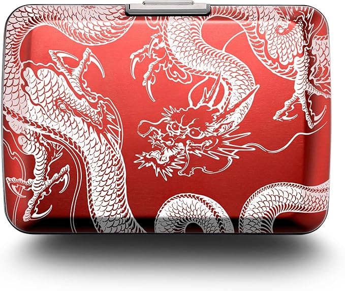 ÖGON -DESIGNS- Aluminum card holder with metal lock, RFID protection against fraud and demagnetization, compact wallet, Smart Case OSLO model
