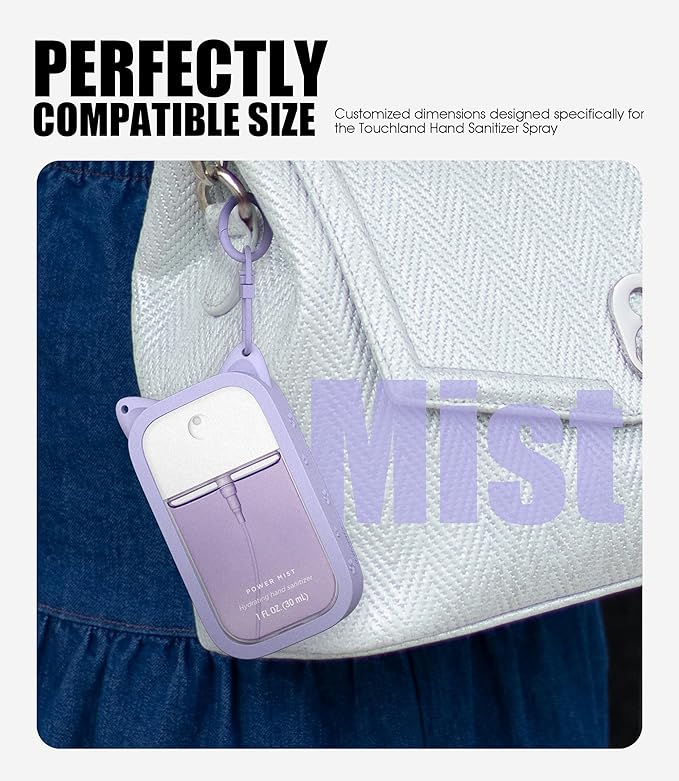 Sonnorel Silicone Case Compatible with Touchland Hand Sanitizer Spray (Fit for 1 FL OZ/30 mL Ver), Portable keychain