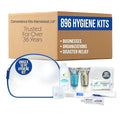 Convenience Kits International Unisex 10 Piece Hygiene Travel Kit with Shampoo, Conditioner, Lotion, Soap, Deodorant, Crest Toothpaste, Toothbrush, Cotton Washcloth (896 Kits)