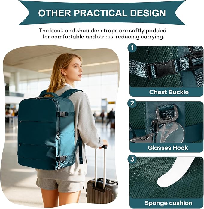 coowoz Vacuum Backpack Travel with Pump,Travel Backpack with Vacuum System For Women Men,Carry On Backpack,Hiking Backpack Waterproof Outdoor Sports Rucksack Casual Daypack,33L(Vacuum pump)