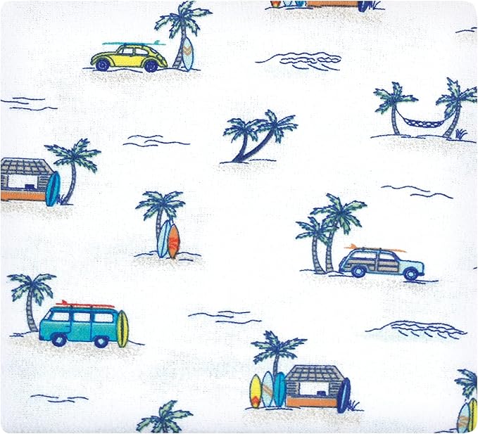 Hudson Baby Unisex Baby Cotton Flannel Receiving Blankets Bundle, Surfer Dude, One Size