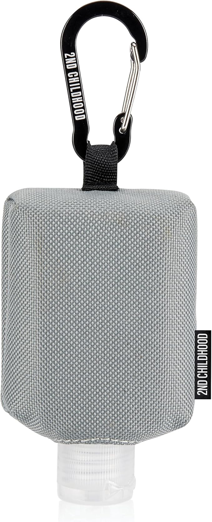 2nd Childhood Travel Hand Sanitizer Keychain – Small Refillable 2 oz Bottle with Clip-On Holder – Portable Sanitizer Case for Purse, Backpack, Gym Bag
