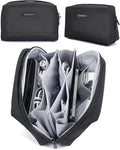 BAGSMART Electronics Organizer Pouch, Travel Tech Organizer Bag for Travel Essentials, Cord Organizer Bag as Travel Accessories for Men Women, Portable Charger Organizer with Handle, Black