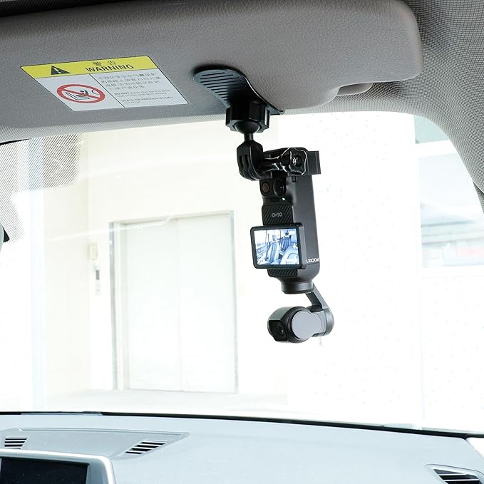 PellKing Car Visor Camera Mount for DJI Osmo Pocket 4 3-360° Adjustable Dashboard Vlog Kit, Perfect for Driving POV Videos, Travel Vlogging & Road Recording