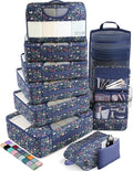 Veken 10 Set Packing Cubes for Travel Essentials, Suitcase Organizer Bags in 4 Sizes, Carry-On Luggage Accessories with Large Laundry Bag & Passport Holder, Must-Have for Airplane, Road Trip & Camping