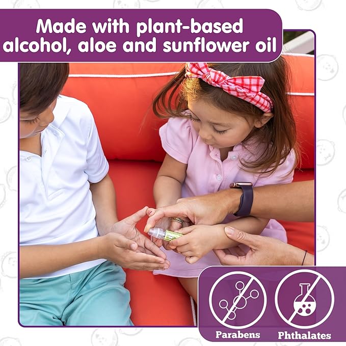 Boogie Kids Hand Sanitizer Spray for Babies &Toddlers, Great for Diaper Bags and Backpacks, Plant Based Alcohol, Made With Aloe & Sunflower Seed Oil, 3 Count (Pack of 1)