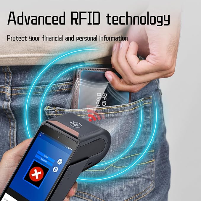 RFID Blocking Cards - 6 Pack Premium Contactless NFC Debit Credit Card Passport Protector Blocker, Smart Slim Design，for Credit Card Holder Identity Theft Prevention