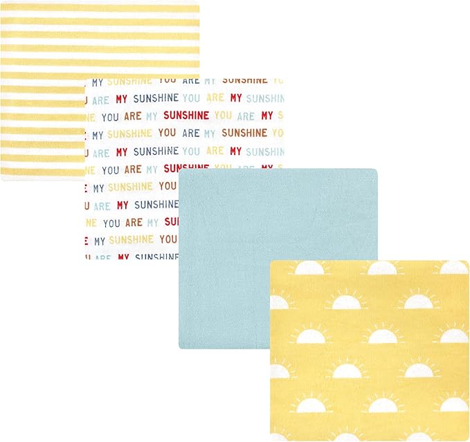 Hudson Baby Unisex Baby Cotton Flannel Receiving Blankets, My Sunshine, One Size
