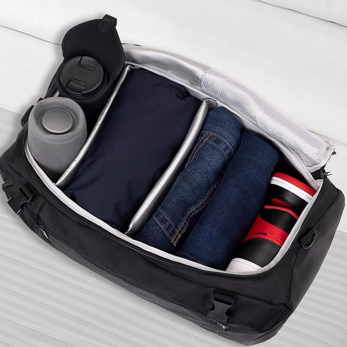 Athletico SneakerBox - Premium Sneaker Travel Duffel Bag/Backpack - For Shoes, Clothes, and Gym (Black)