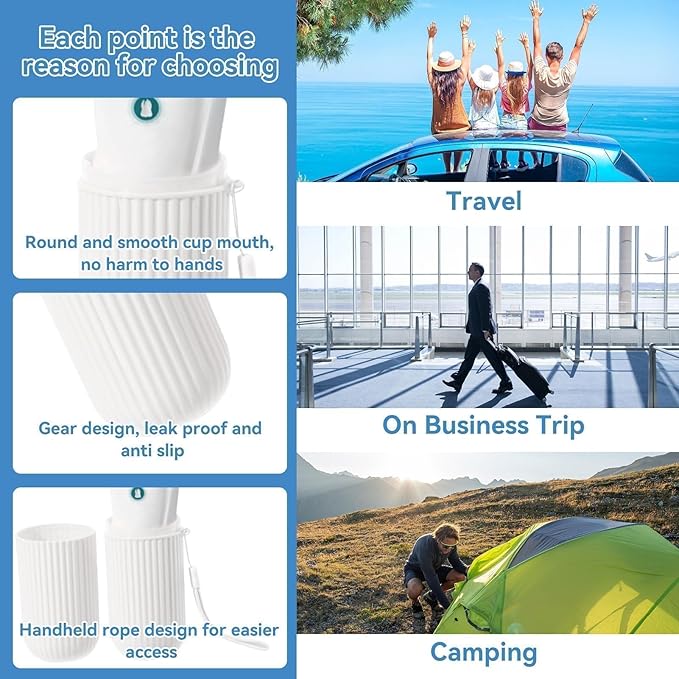 Cyrank Toothbrush Travel Case, Travel Toothbrush Holder, White, 7.7*2.4in