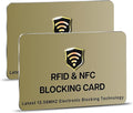 SaiTech IT RFID Blocking Cards, 2 Pack One Card Protects Entire Wallet Purse For Men & Women, NFC Contactless Bank Debit Credit Card Protector ID ATM Guard Card – Golden