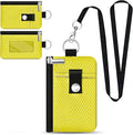 Minimalist RFID Blocking Small Wallet with ID Window,WaterResistant Zip Id Case Wallet with Lanyard Keychain for Cards,Cash,Travel,Women,Men (Lemon Yellow)