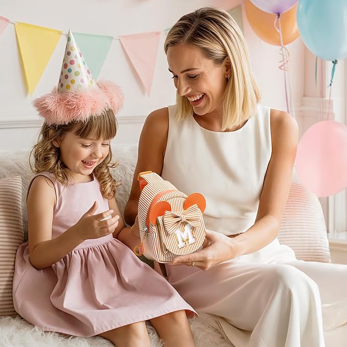 Small Sling Bag for Kids - Birthday Gifts for 2 3 4 5 6 Year Old Girls, Birthday Gifts for Girl Daughter Sister, Initial Cross Body Purses for Girls Sling Bag for Kids (Orange S)