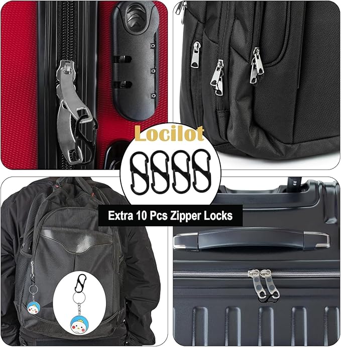 2pcs TSA Approved Luggage Locks with 4pcs Zipper Locks, Zinc Alloy Combination Locker Suitcase Lock, TSA Locks for Luggage, Combination Lock for Locker Backpack (TSA007)