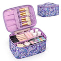 OCHEAL Makeup Bag - Portable Large Capacity Travel Cosmetic Case for Women with Handle and Divider Toiletry Organizer for Girls on the Go -Purple