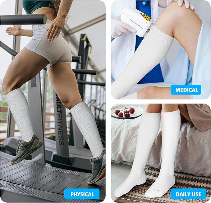 LEVSOX Cotton Compression Socks for Women&Men 20-30mmHg Knee High Cute Support Sock for Nurses Pregnancy Travel