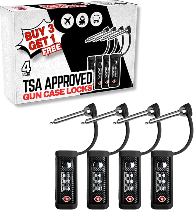 Cedar Mill Fine Firearms TSA Approved Gun Case Lock – Durable, Cut-Resistant Security TSA Locks for Gun, Pistol, Revolver Case or Firearms – Child-Safe Trigger Locks for Rifles and Shotguns
