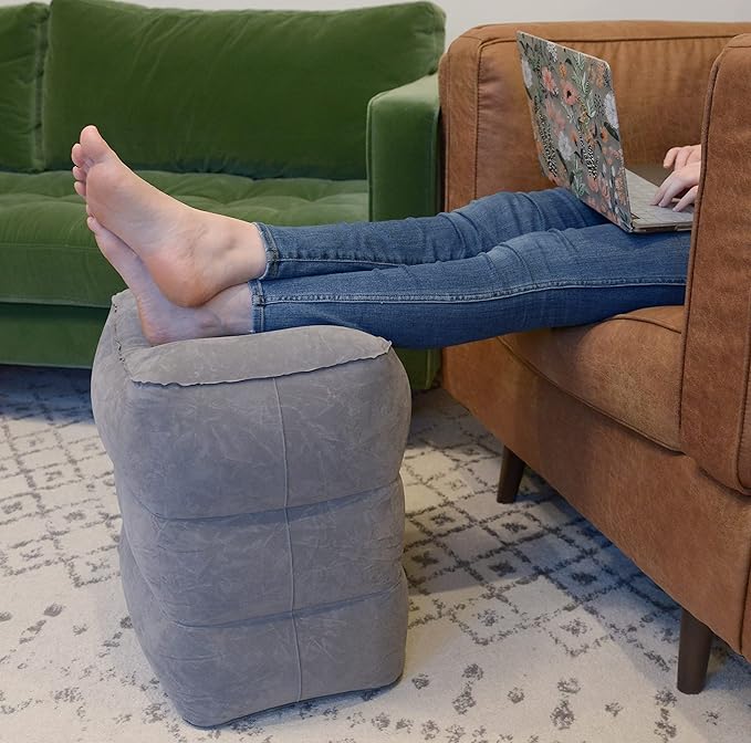 (2-Pack) Inflatable Airplane Footrest Pillow | Inflatable Kids Travel Bed | Adjustable Height Inflatable Foot Rest for Air Travel, Car, Home, Office | Airplane Bed for Toddler | Kids Travel Essentials