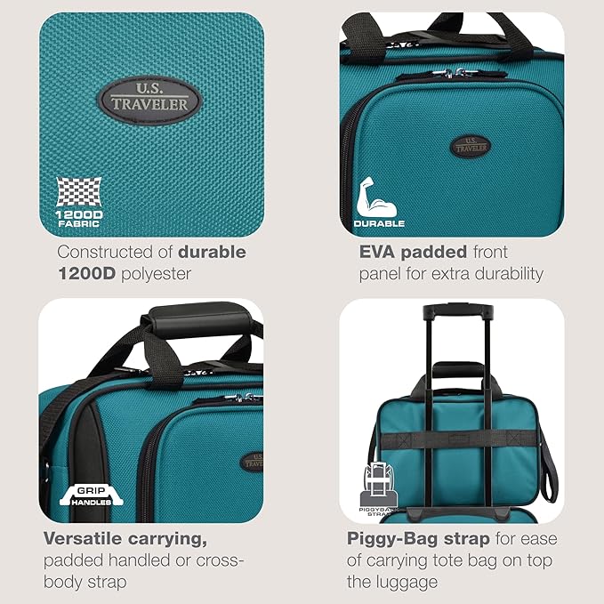 U.S. Traveler Rio 14" Travel Tote Bag, Lightweight 1200D Carry-On Bag for Women & Men, Parent SKU