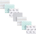 Hudson Baby Unisex Baby Cotton Flannel Receiving Blankets Bundle, Gray Elephant, One Size