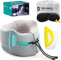 Airplane Travel Support Pillow: Head Sinking Depth Under 2cm - 5+ Hours Upright Sleep Without Neck Pain & Strain for Frequent Flyers on Long Flights - 360 Chin Support Prevent Head Bobbing