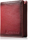 ID Stronghold Waltlet - RFID Blocking Bifold Wallet for Men with Magnetic Clasp - Red