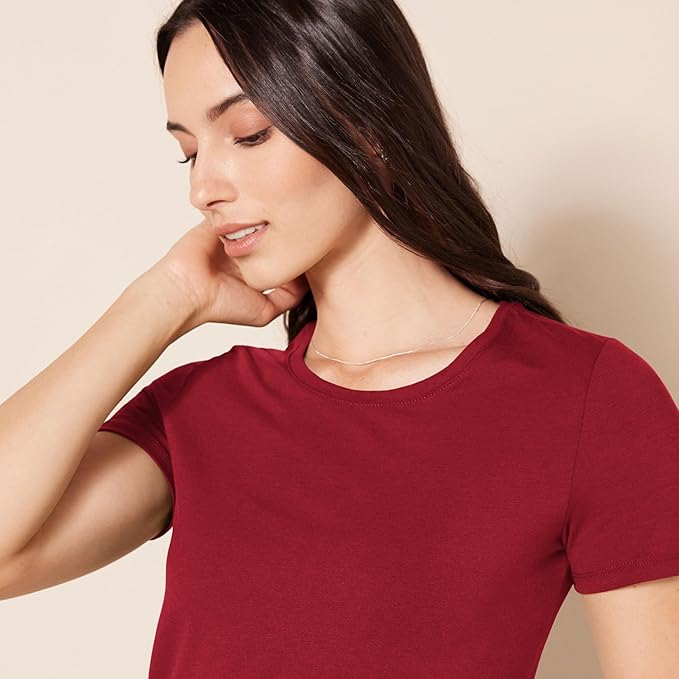 Amazon Essentials Women's Regular-Fit Short-Sleeve T-Shirt (Crewneck and V-Neck Options), Multipacks