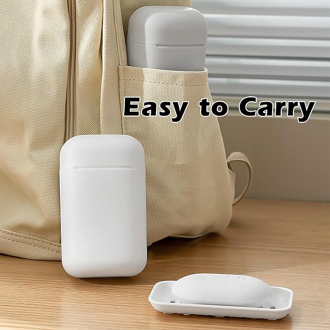 AIDIMMING Leak Proof Travel Soap Case with Draining Layer, Portable Soap Container for One Regular Bar Soap, Shatter-Proof Soap Holder for Traveling,Camping,Gym,Outdoor,Compact Bar Soap Caddy (Gray)