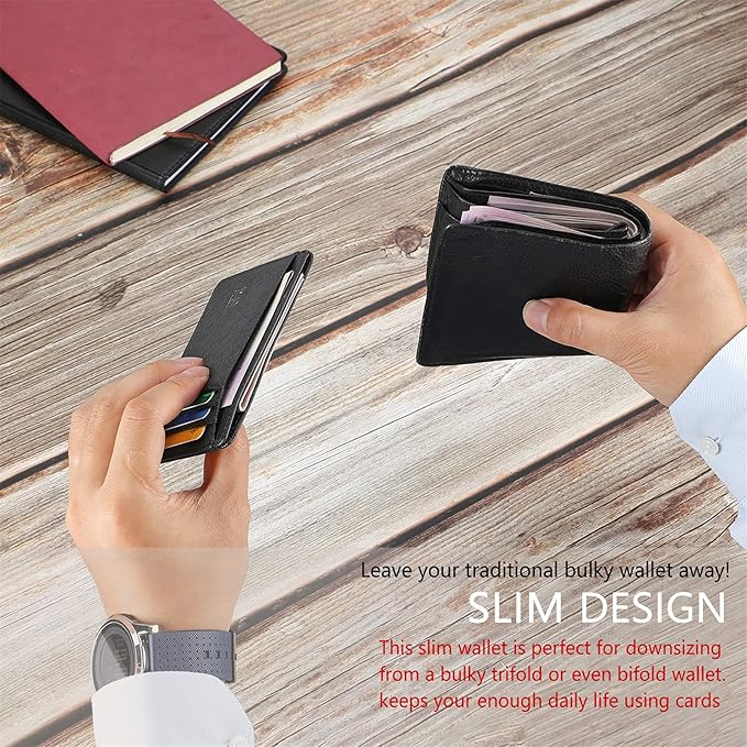 GH GOLD HORSE Slim RFID Blocking Card Holder Minimalist Leather Front Pocket Wallet for Women | Slim, RFID Blocking, Minimalist, Front Pocket