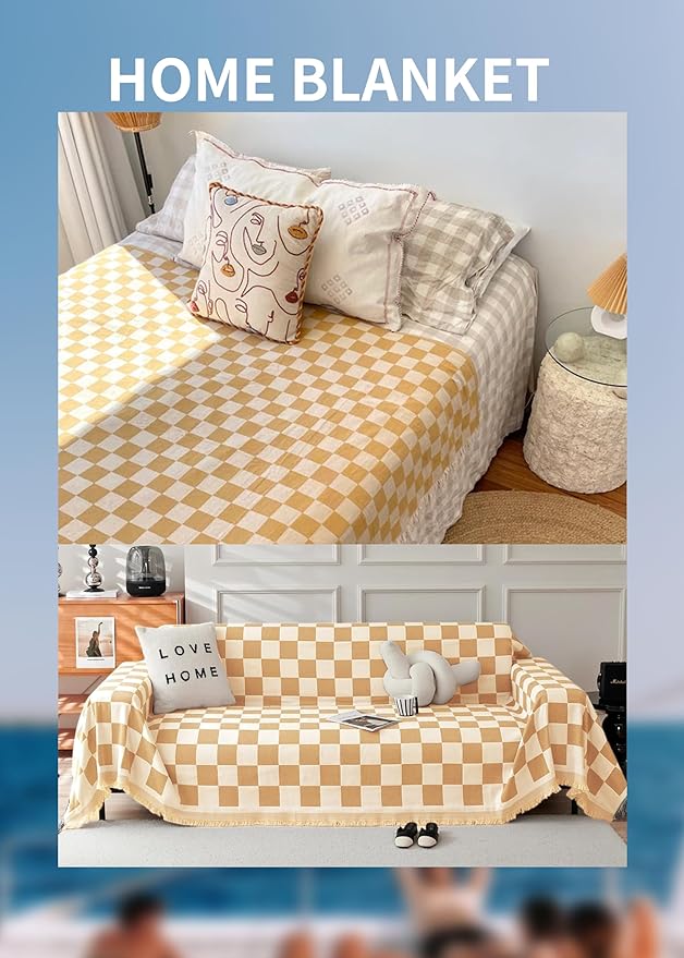 Antfuny Giant Beach Towel Blanket Autumn Outing Stuff for Women & Men Road Trip Camping Gear Ship Cruise Gear Must Haves Yard Mat Large L Yellow Plain Pattern Airplane Accessories Travel Gadgets