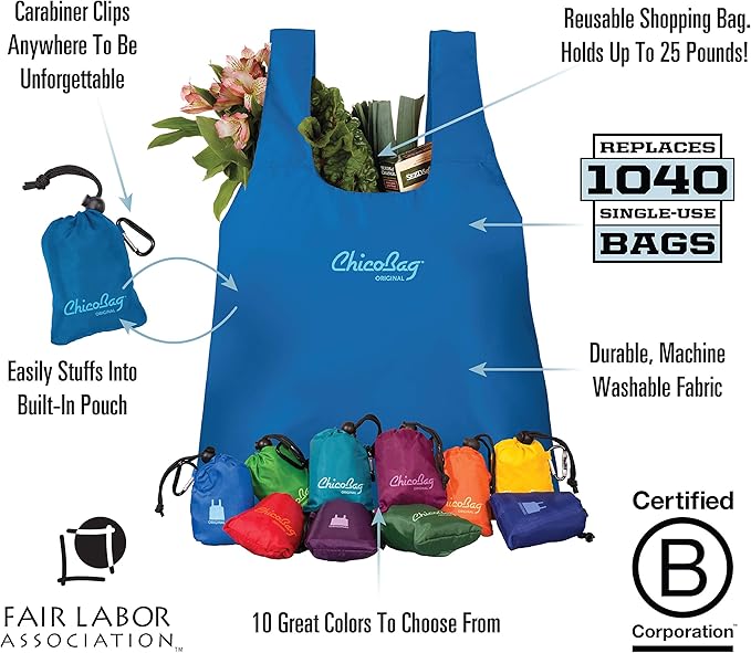 ChicoBag® Original Compact Reusable Grocery Bag, Eco-Friendly