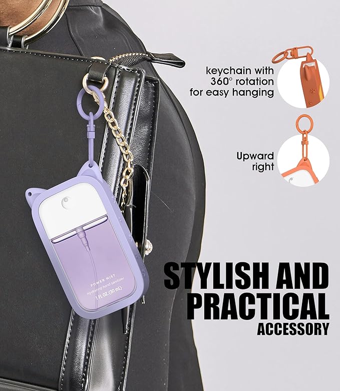 Sonnorel Silicone Case Compatible with Touchland Hand Sanitizer Spray (Fit for 1 FL OZ/30 mL Ver), Portable keychain